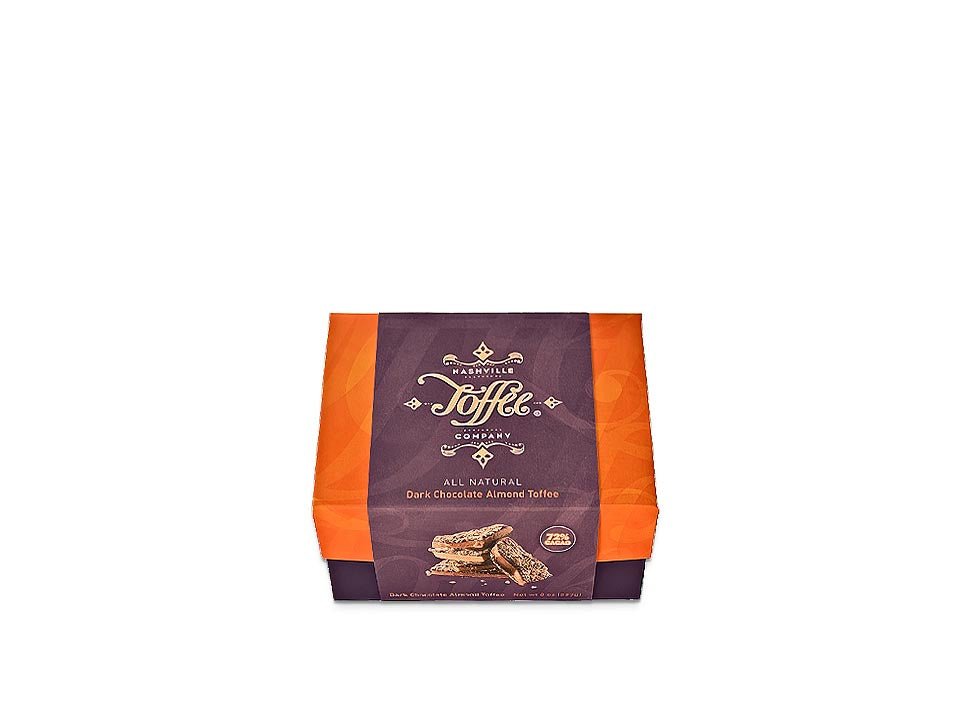 Dark Chocolate Almond Toffee 1/2 lb Box