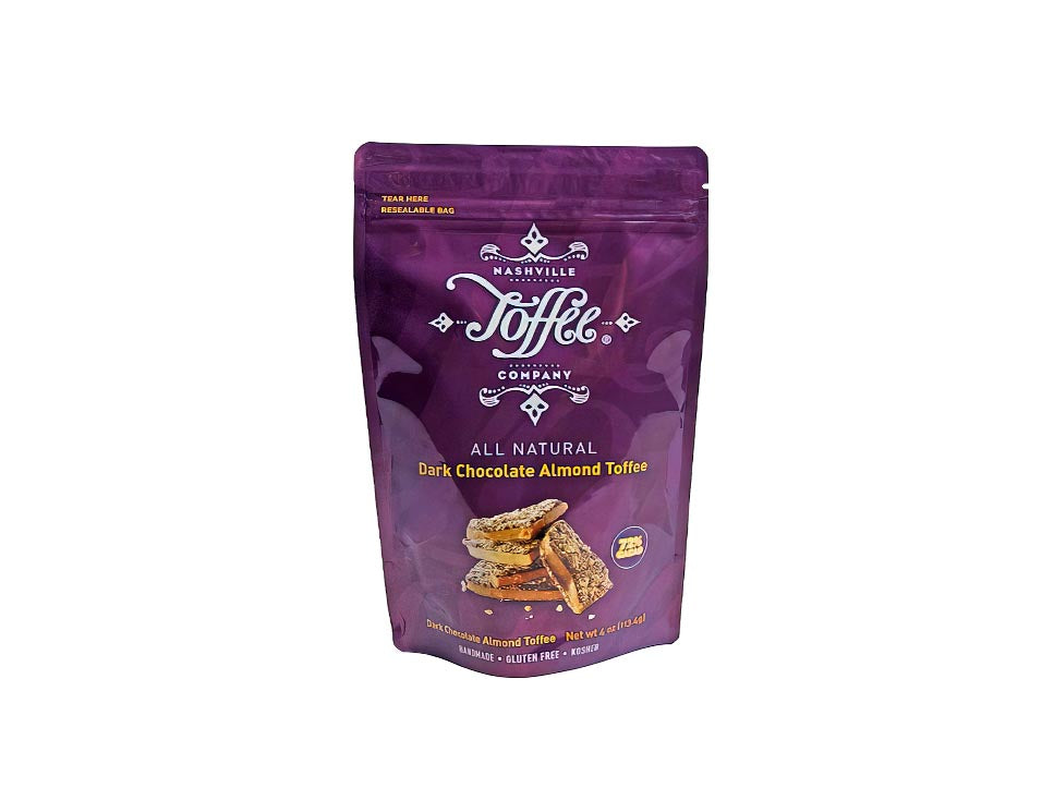 Dark Chocolate Almond Toffee 4 oz Resealable Pouch